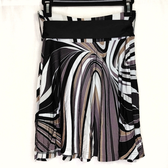 H&M Striped Skater Skirt Removable Tie Belt Size 4 - Picture 2 of 7